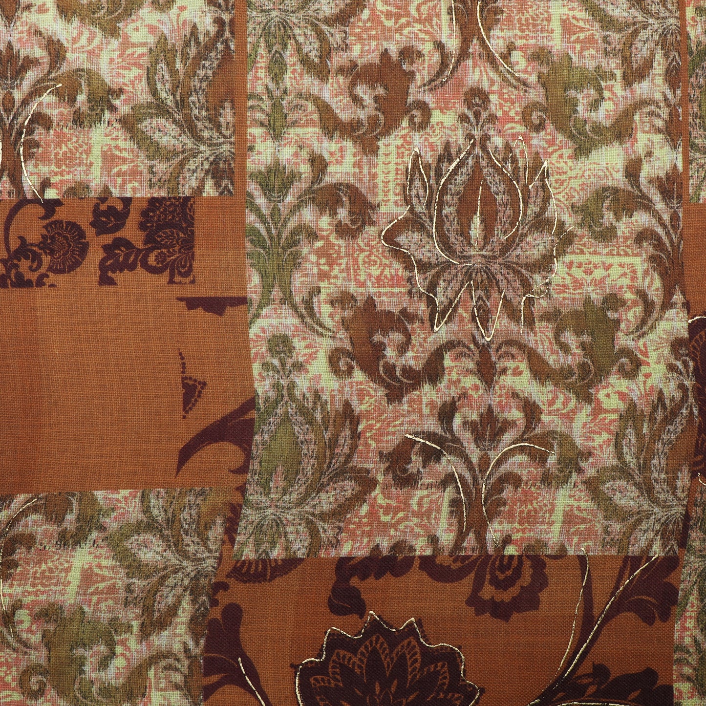 Multi-Color Linen Digital Foil Print 54" Fabric