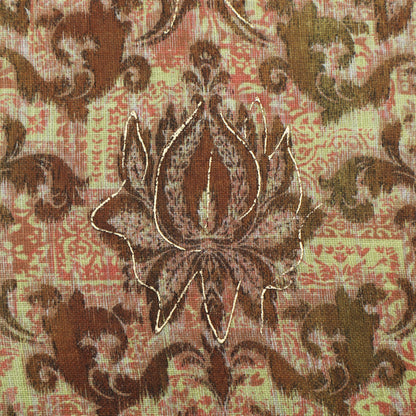 Multi-Color Linen Digital Foil Print 54" Fabric