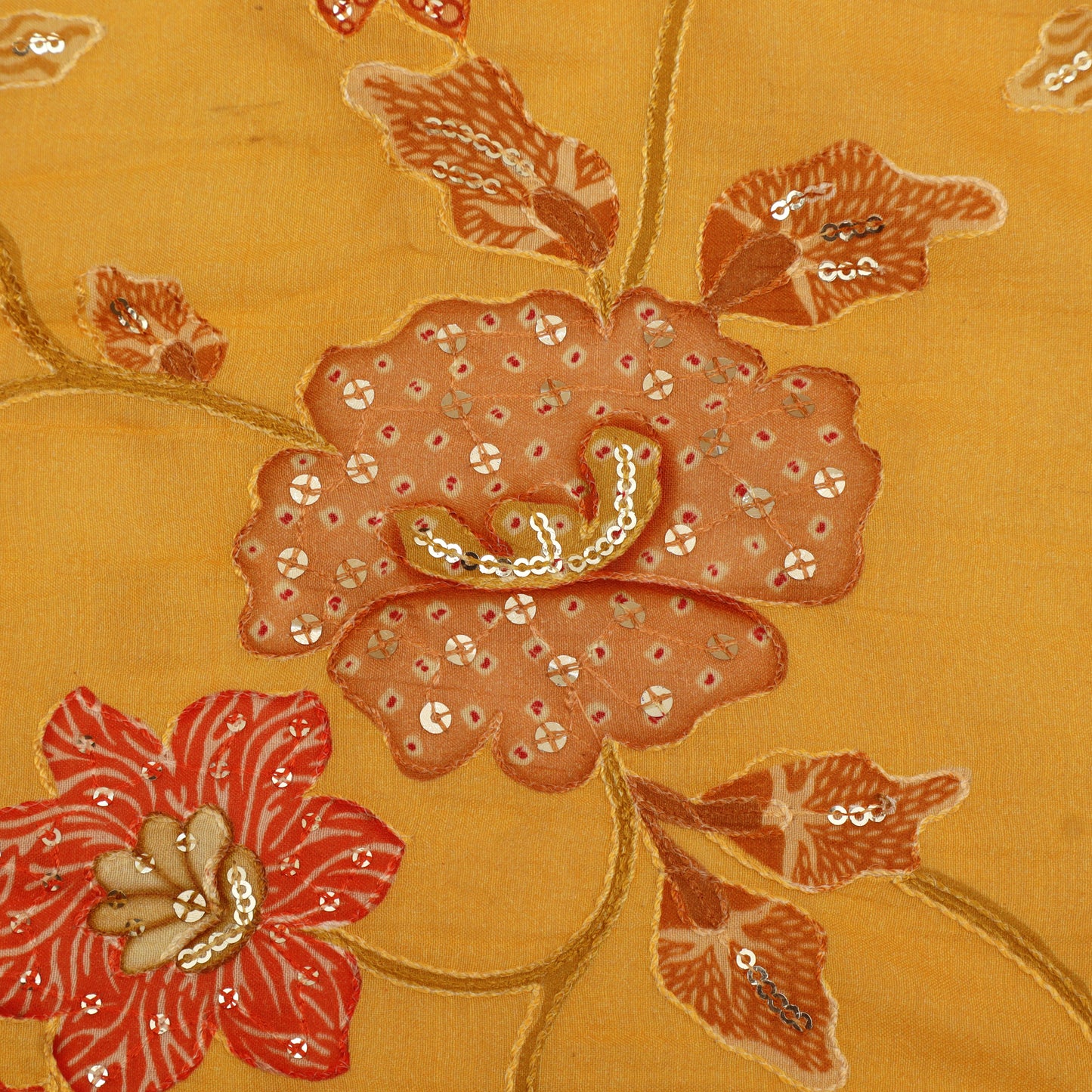 Mul Chanderi Position  Print Embroidery Fabric