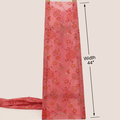 Mul Chanderi Position  Print Embroidery Fabric