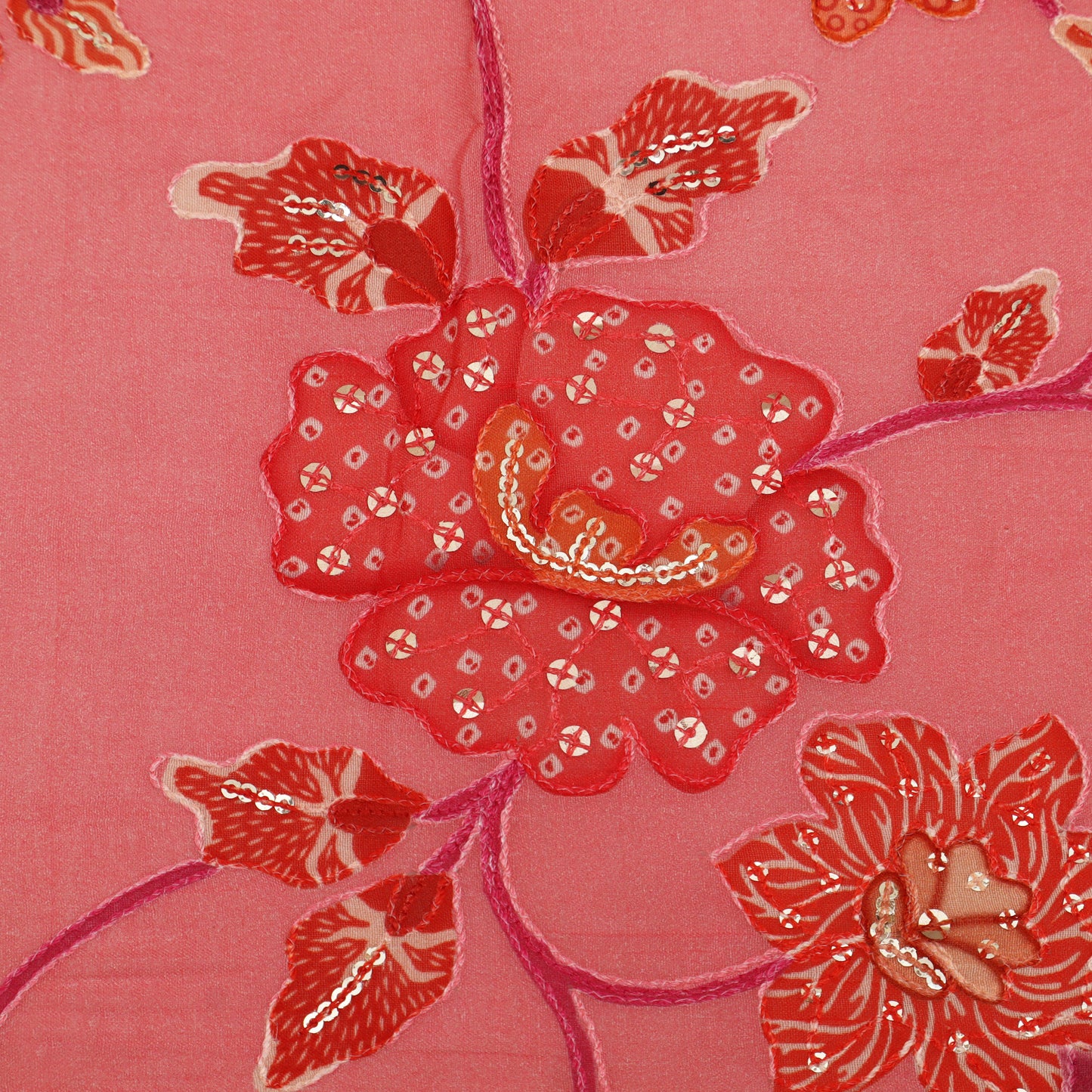 Mul Chanderi Position  Print Embroidery Fabric
