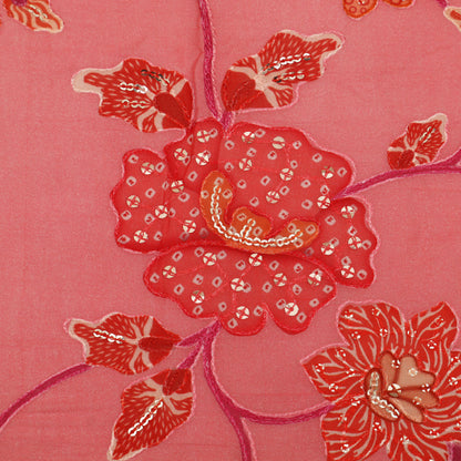 Mul Chanderi Position  Print Embroidery Fabric