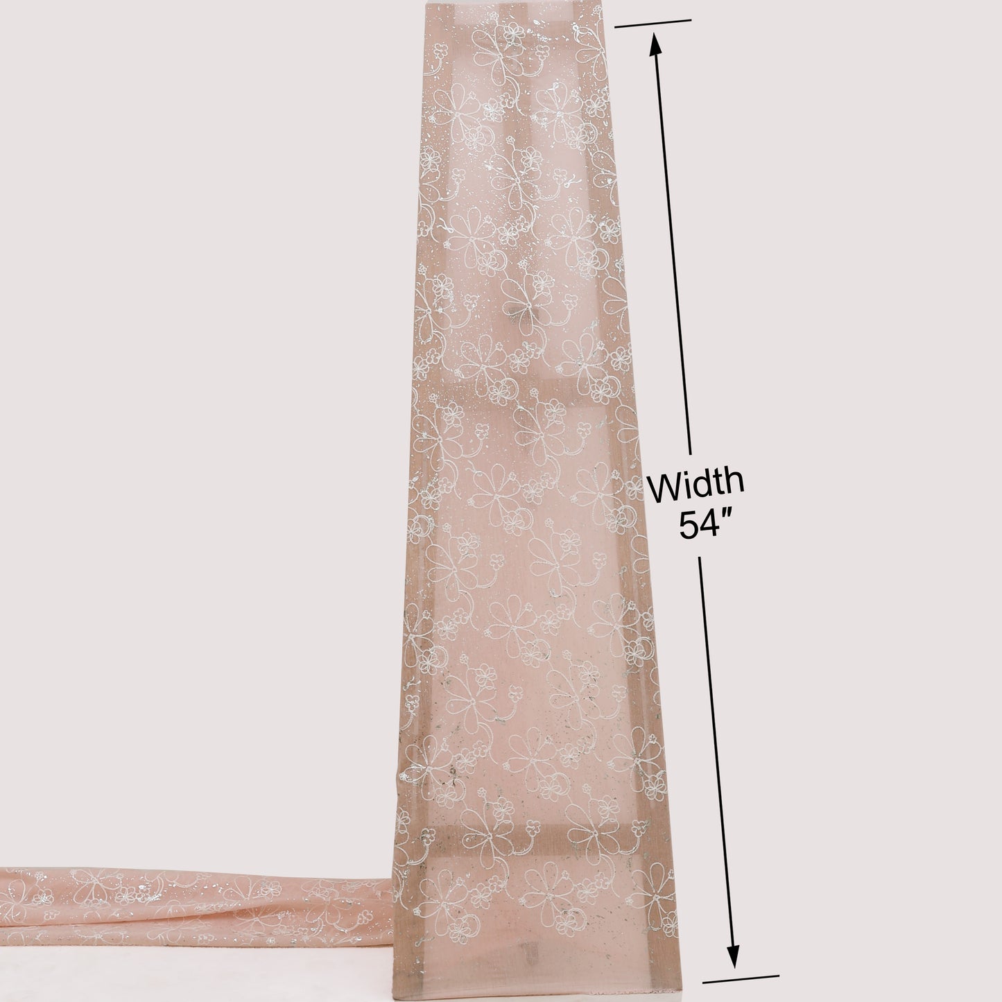 Chanderi Foil Embroidery Fabric