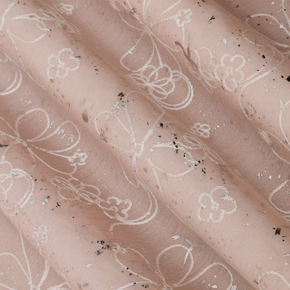 Chanderi Foil Embroidery Fabric