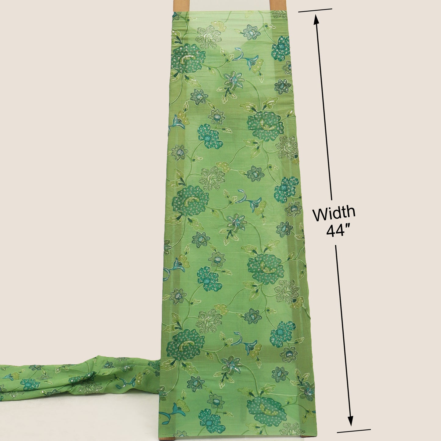 Mul Chanderi Position  Print Embroidery Fabric