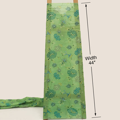 Mul Chanderi Position  Print Embroidery Fabric