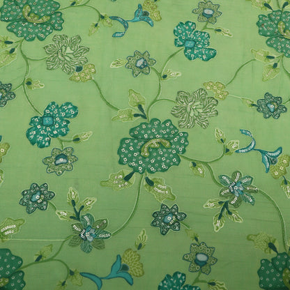 Mul Chanderi Position  Print Embroidery Fabric