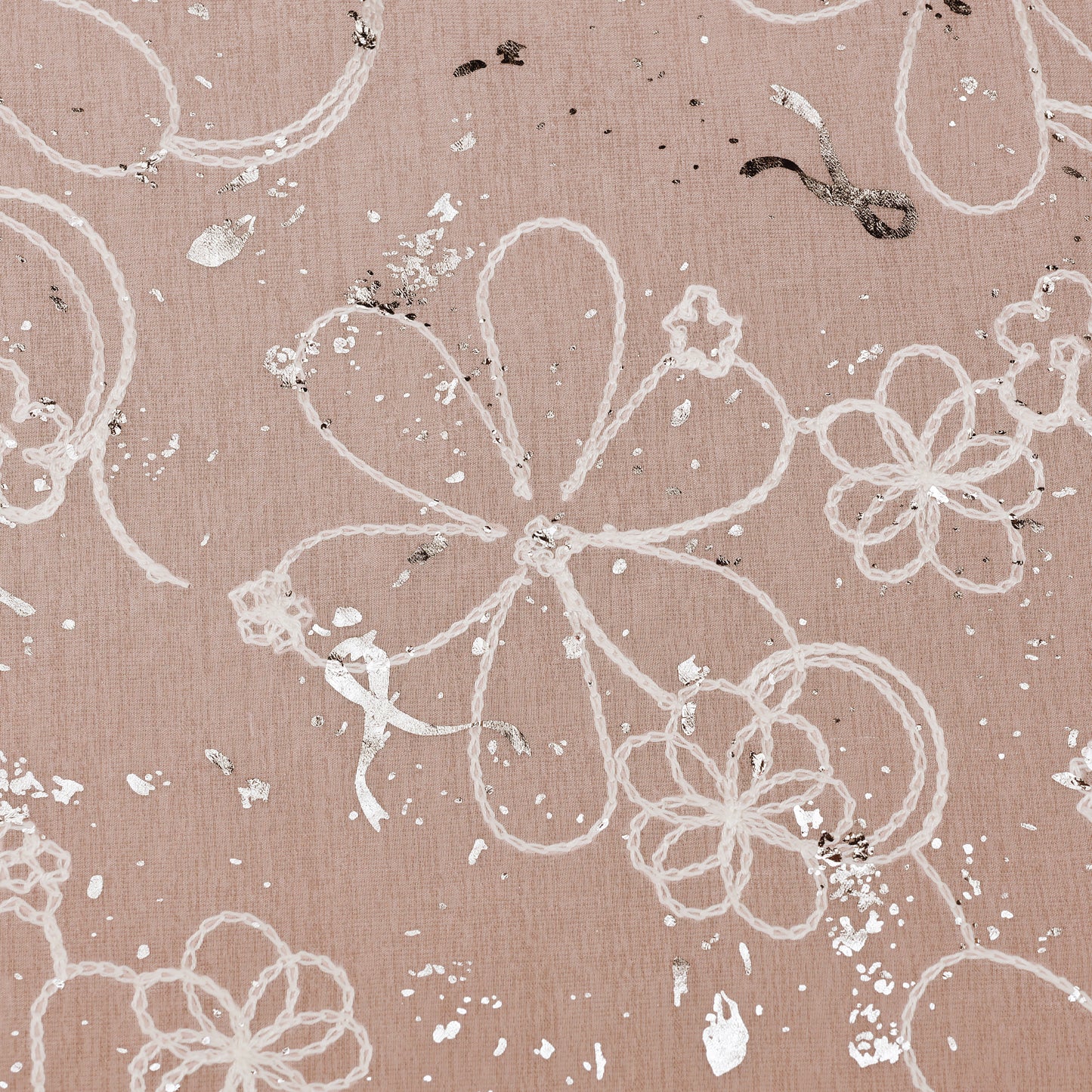 Chanderi Foil Embroidery Fabric