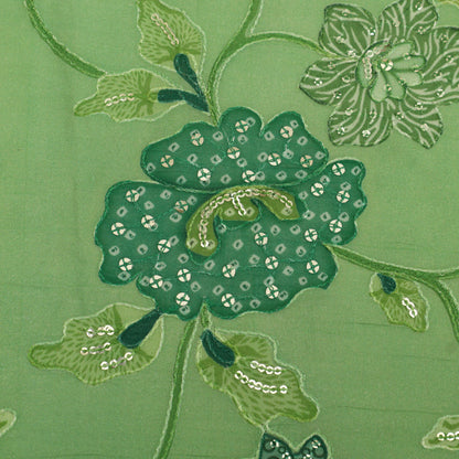 Mul Chanderi Position  Print Embroidery Fabric