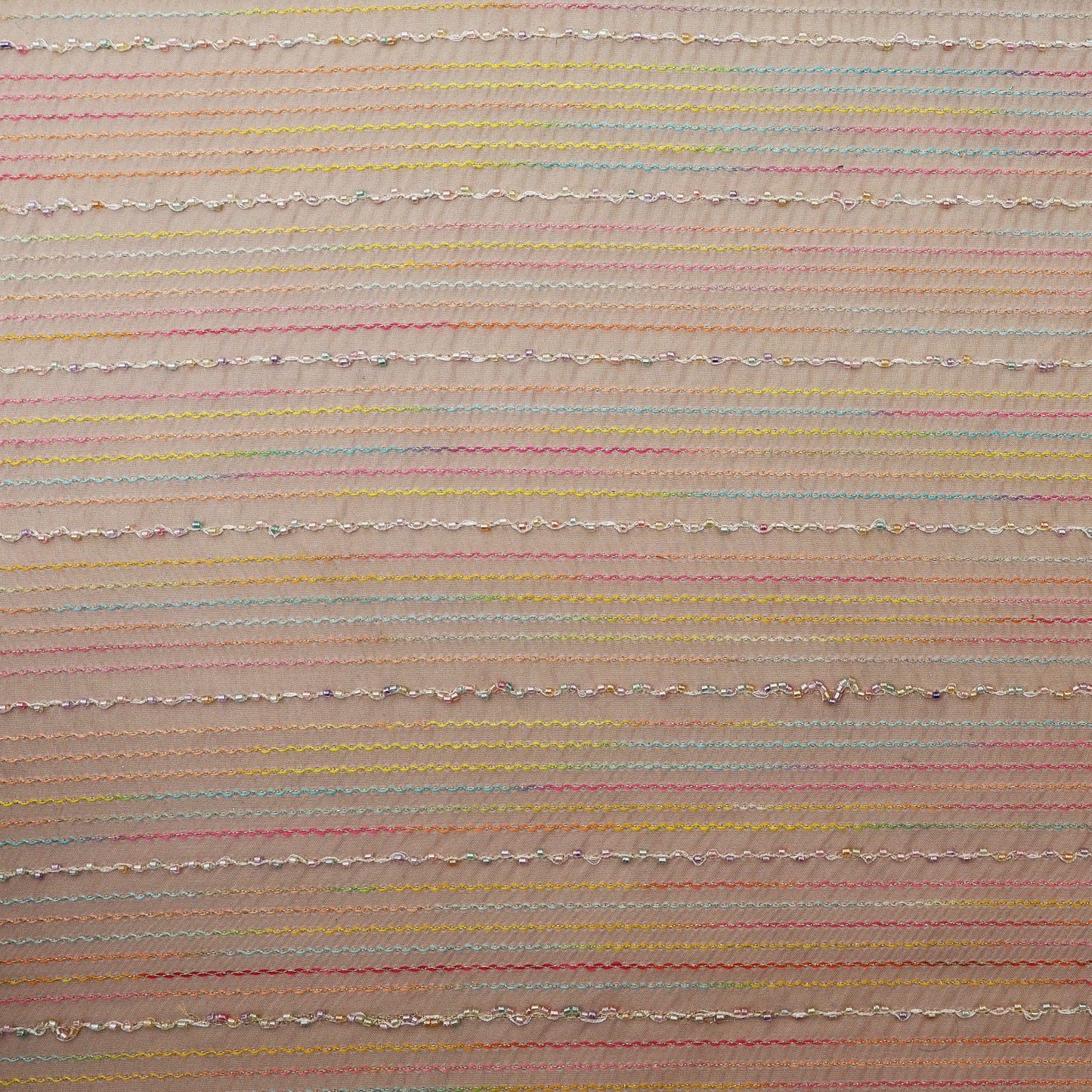 Onion Color Organza Stripe Fabric