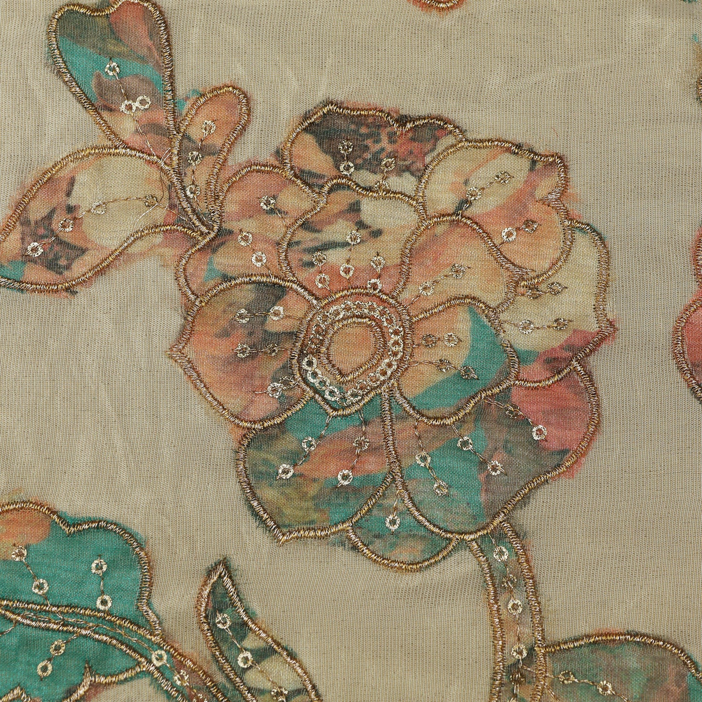 Floral Tissue Embroidery Fabric