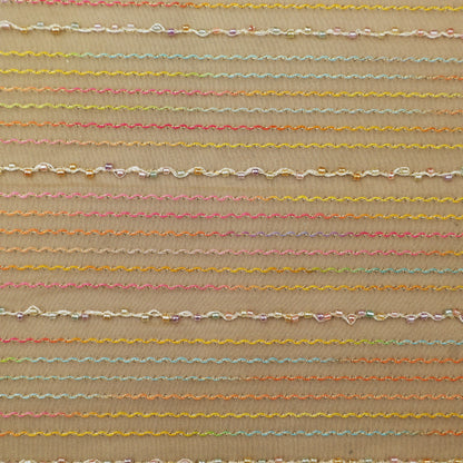 Rust Color Organza Stripe Fabric