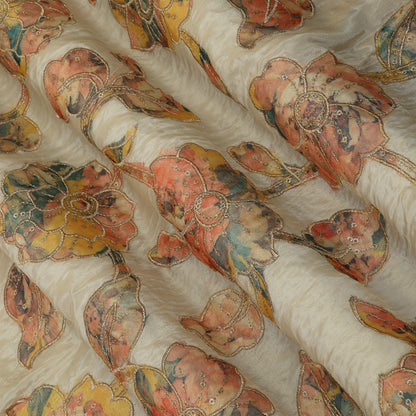 Floral Tissue Embroidery Fabric
