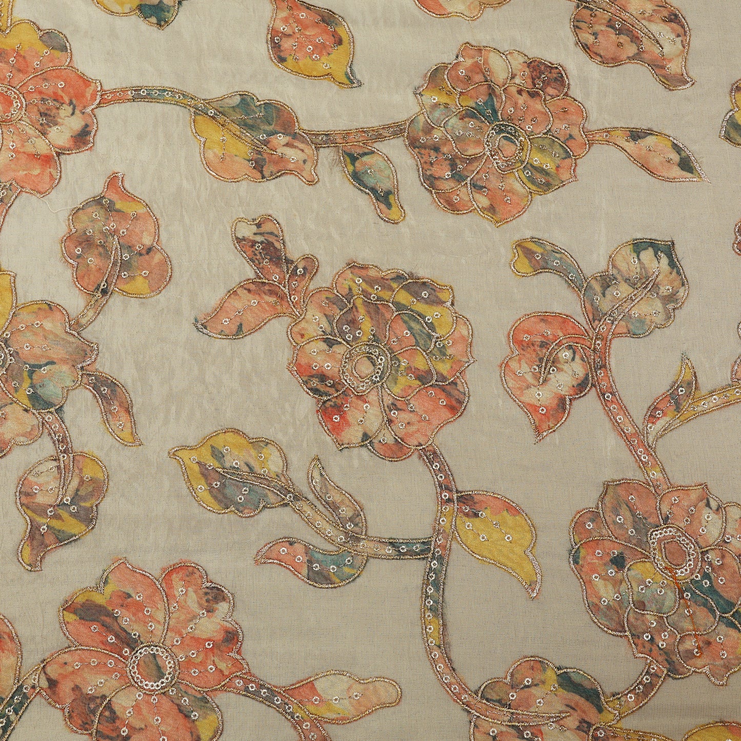 Floral Tissue Embroidery Fabric