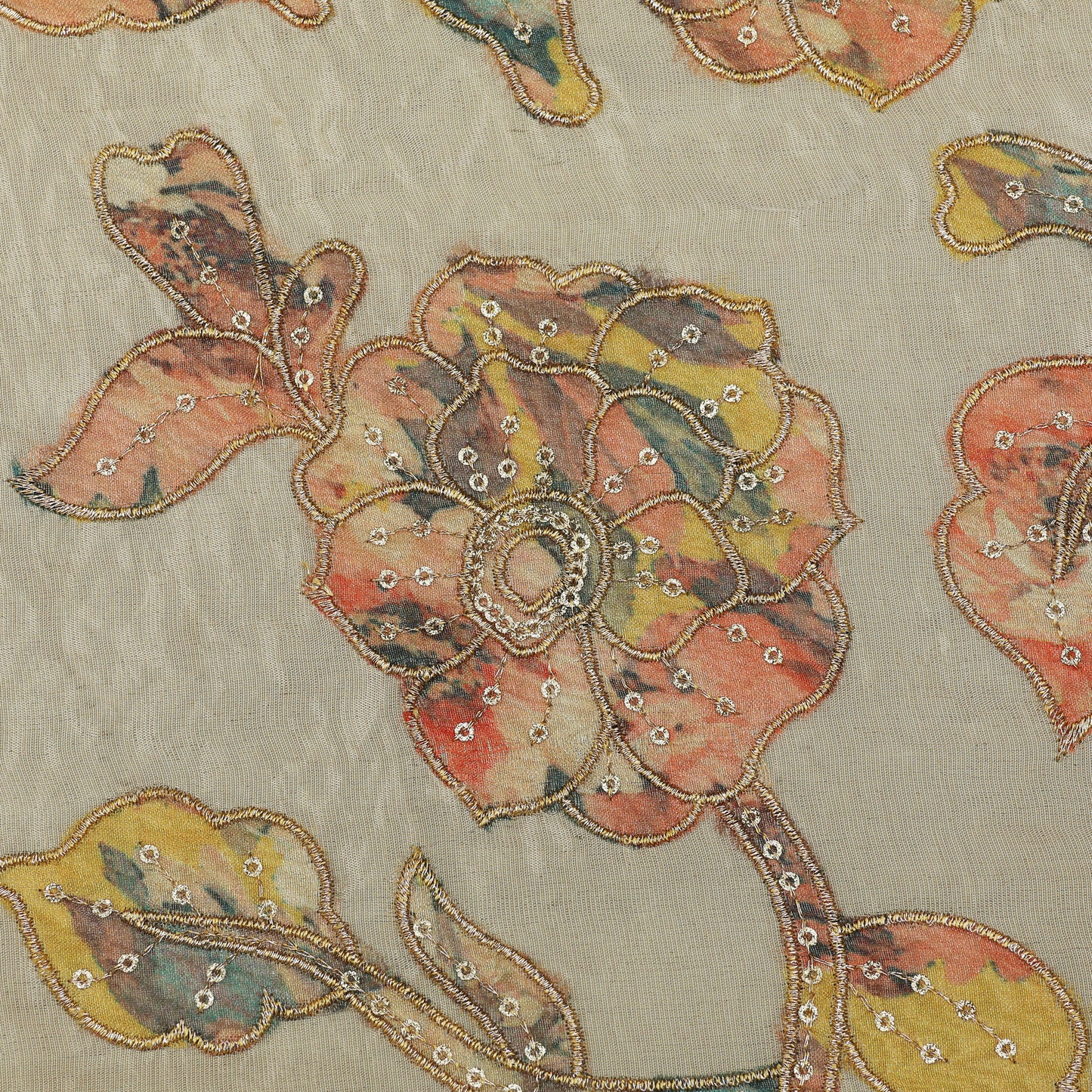 Floral Tissue Embroidery Fabric