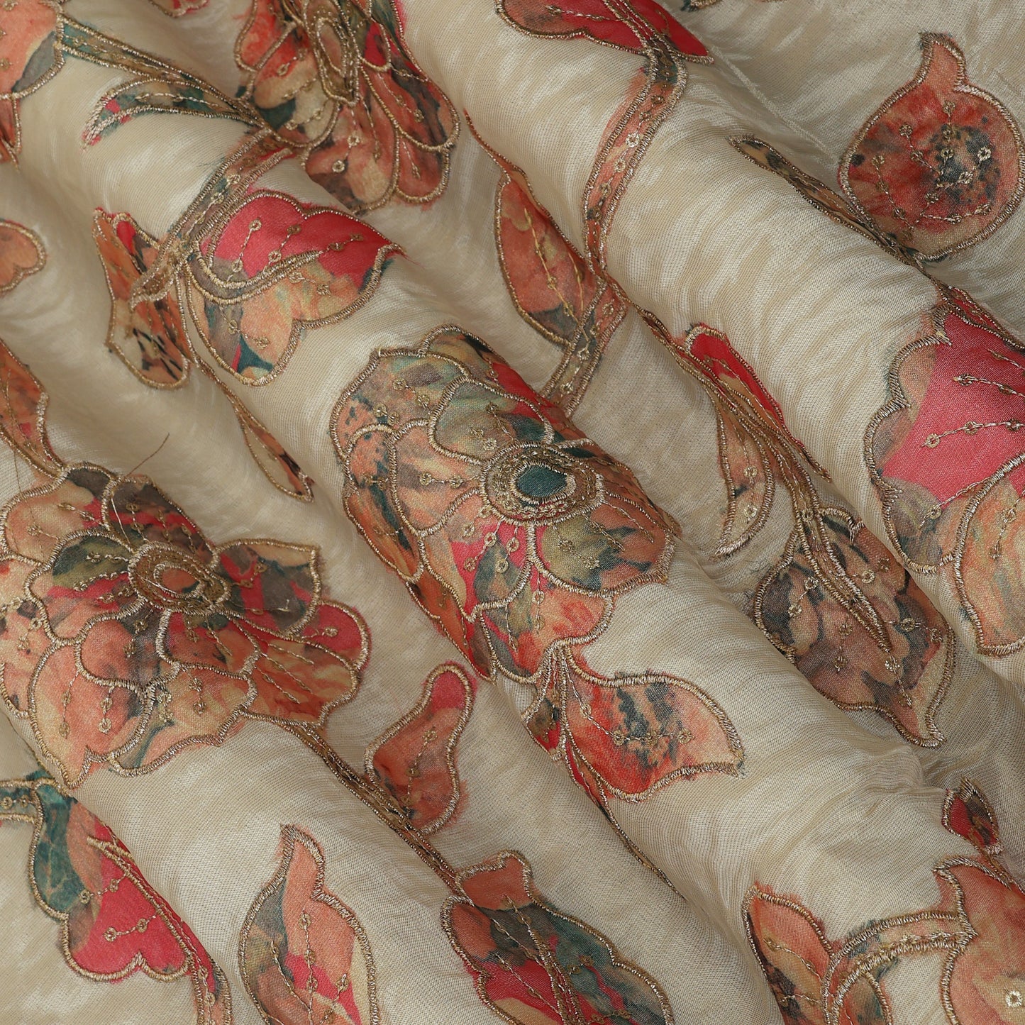 Floral Tissue Embroidery Fabric