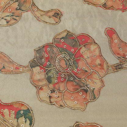 Floral Tissue Embroidery Fabric