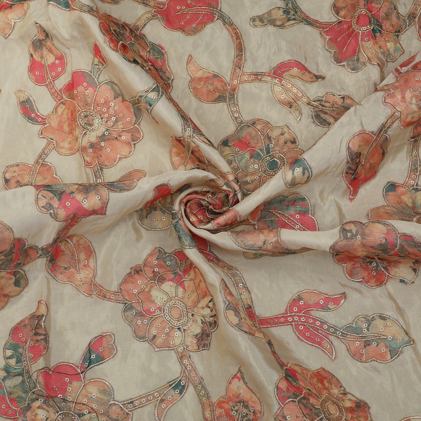 Floral Tissue Embroidery Fabric