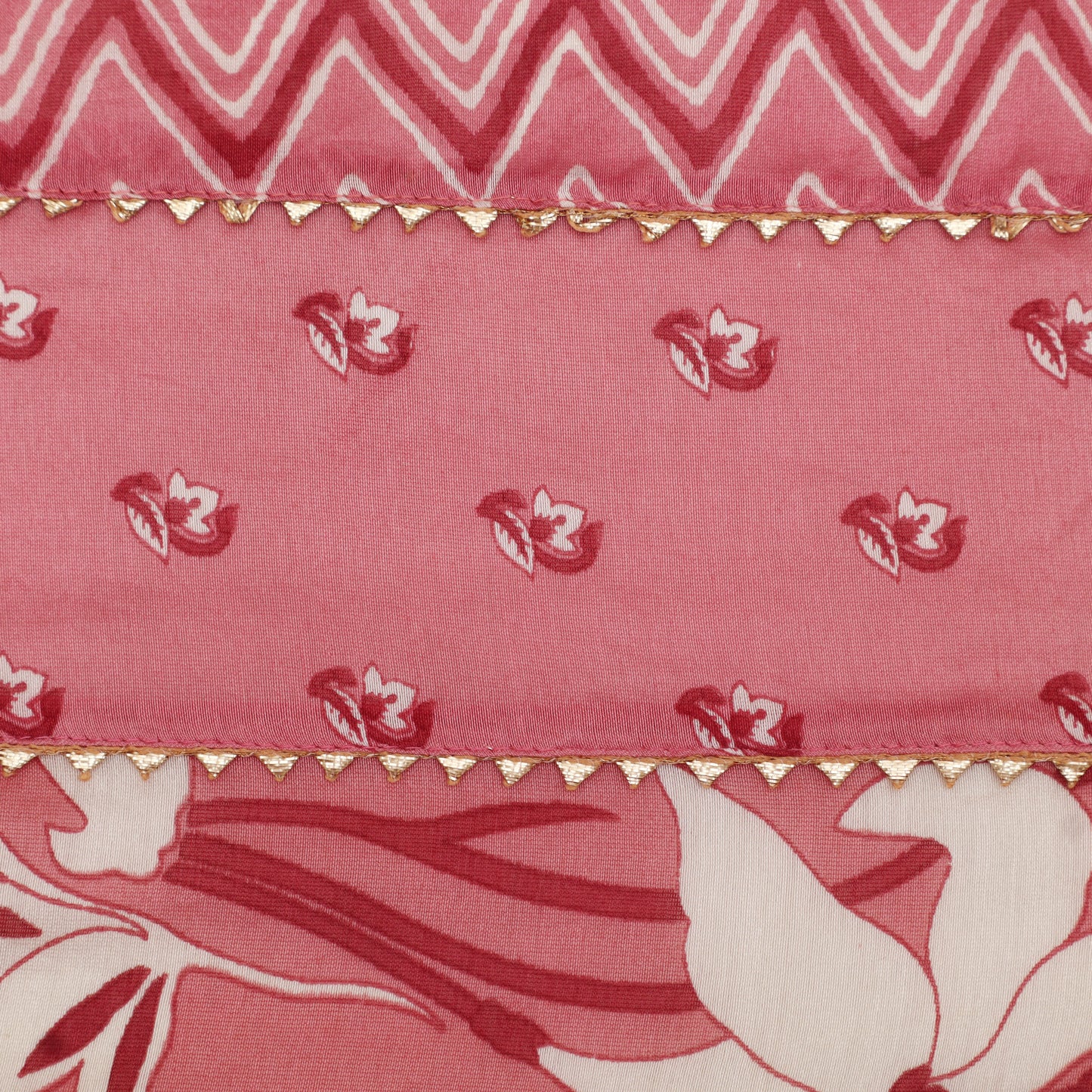 Chanderi Print Gota Work Fabric