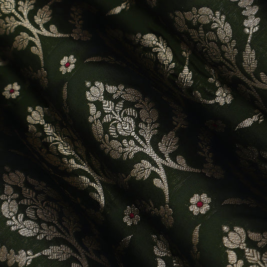 Mehndi Green Color Brocade Fabric