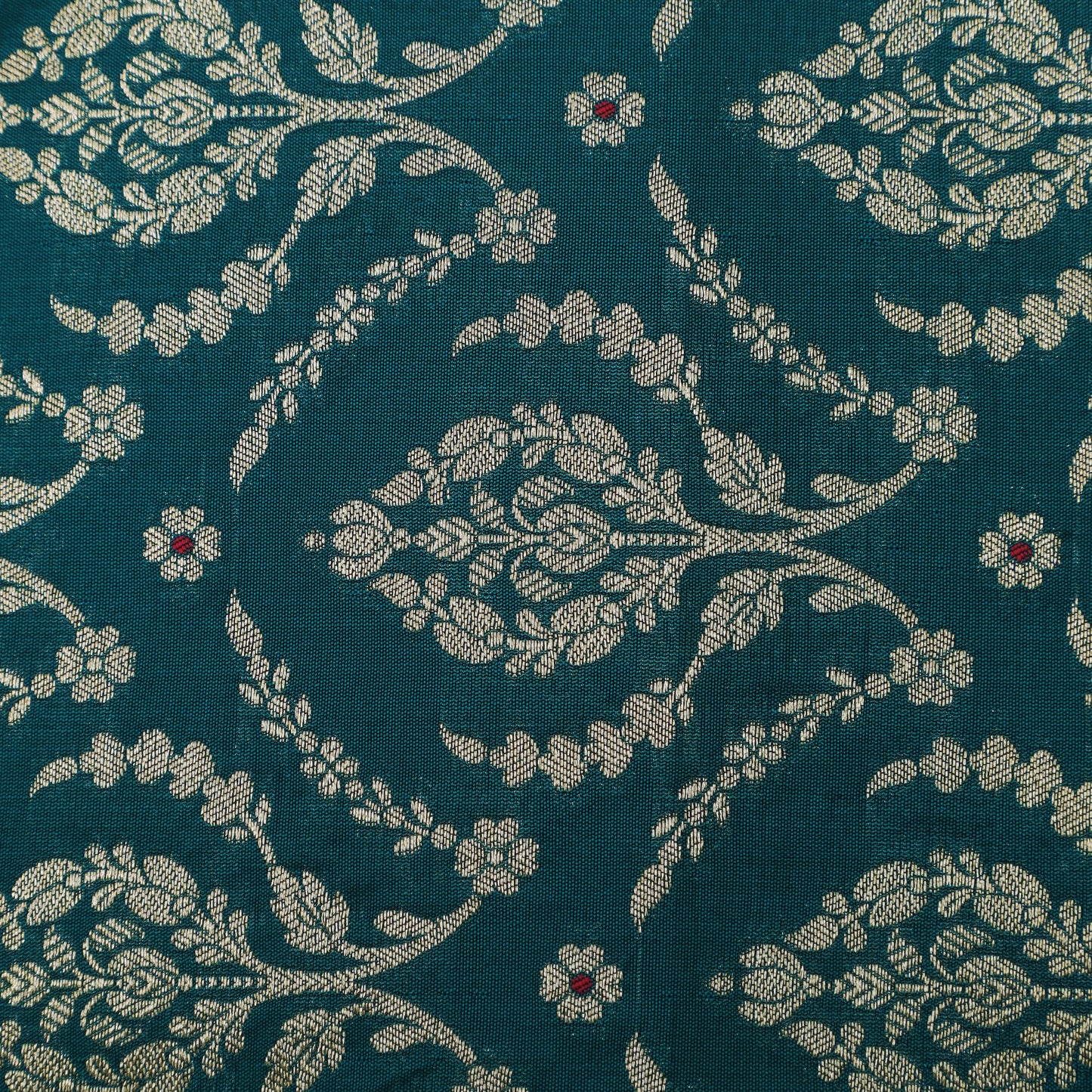 Teal Blue Color Brocade Fabric