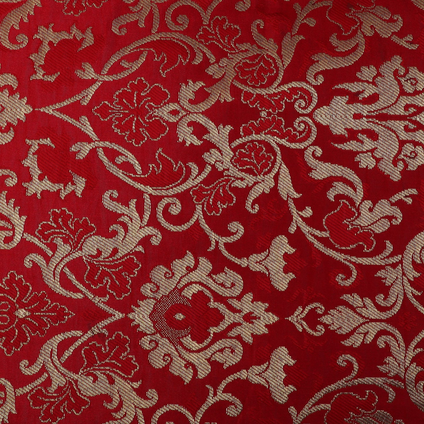 Red Color Brocade Fabric