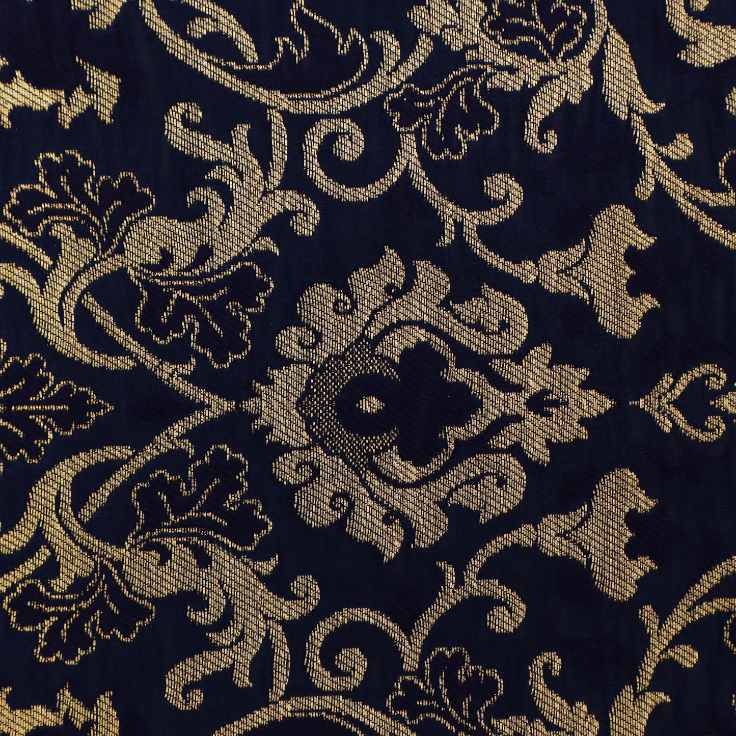 Navy Blue Color Brocade Fabric