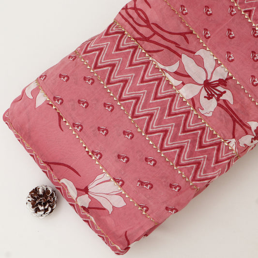Chanderi Print Gota Work Fabric