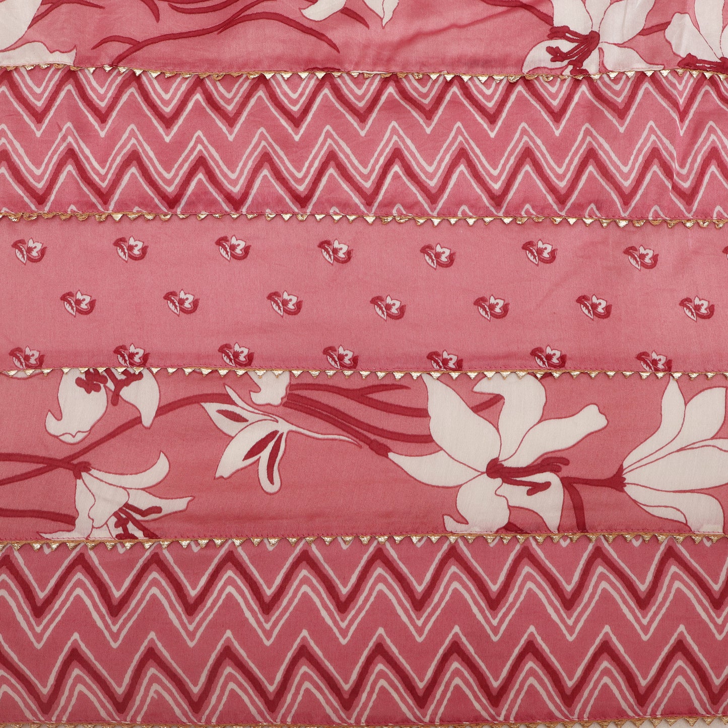 Chanderi Print Gota Work Fabric
