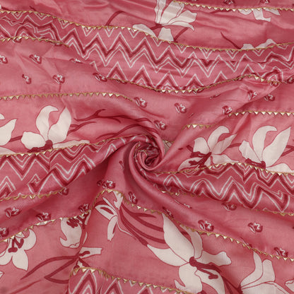 Chanderi Print Gota Work Fabric
