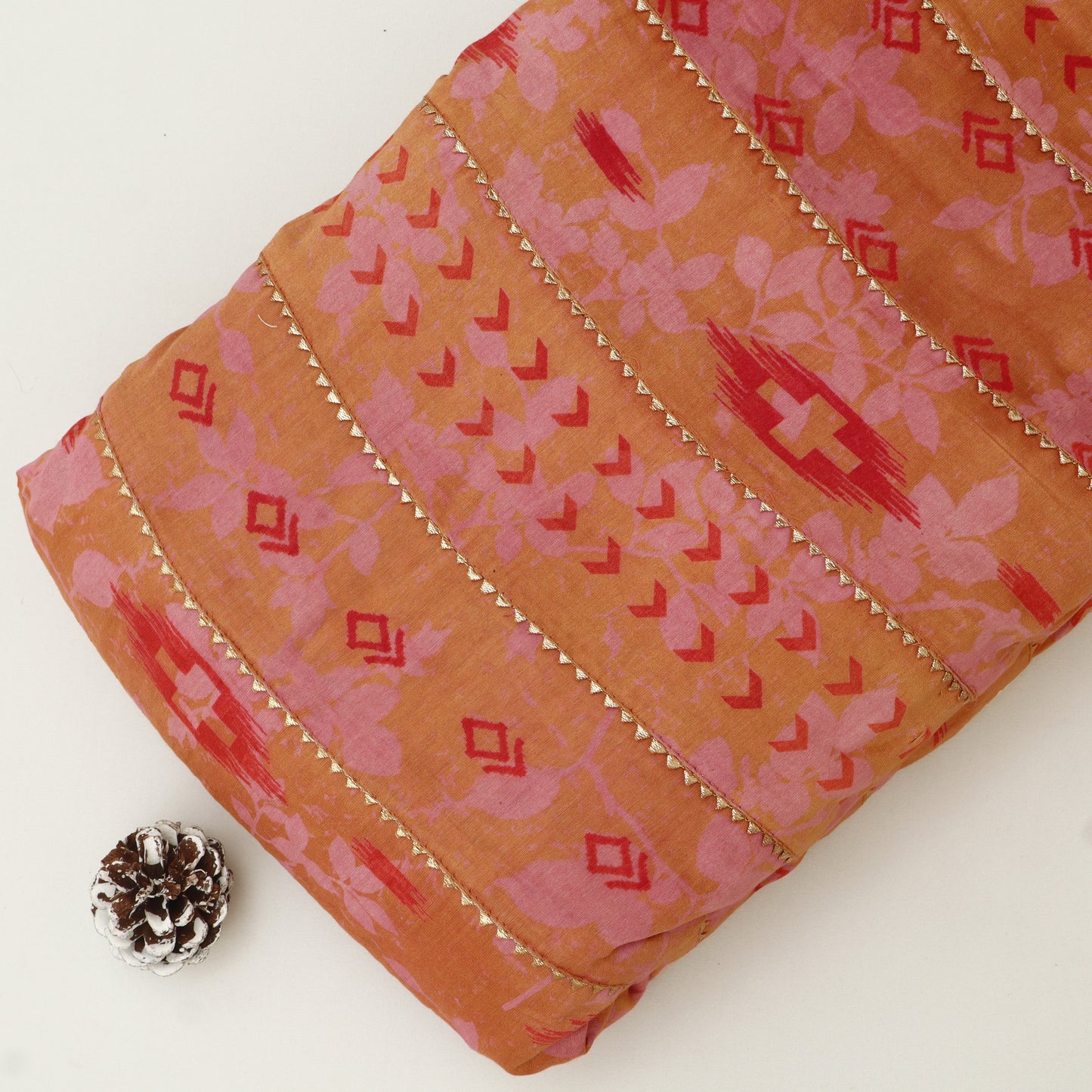 Chanderi Print Gota Work Fabric