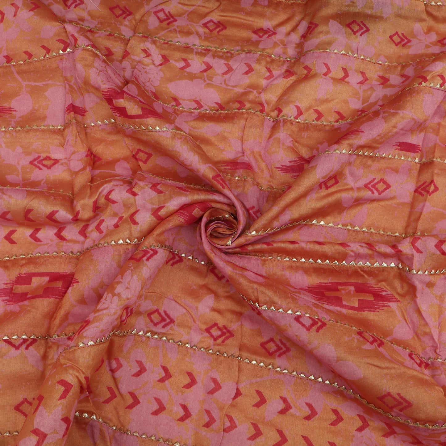 Chanderi Print Gota Work Fabric