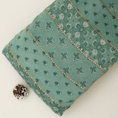 Chanderi Print Gota Work Fabric