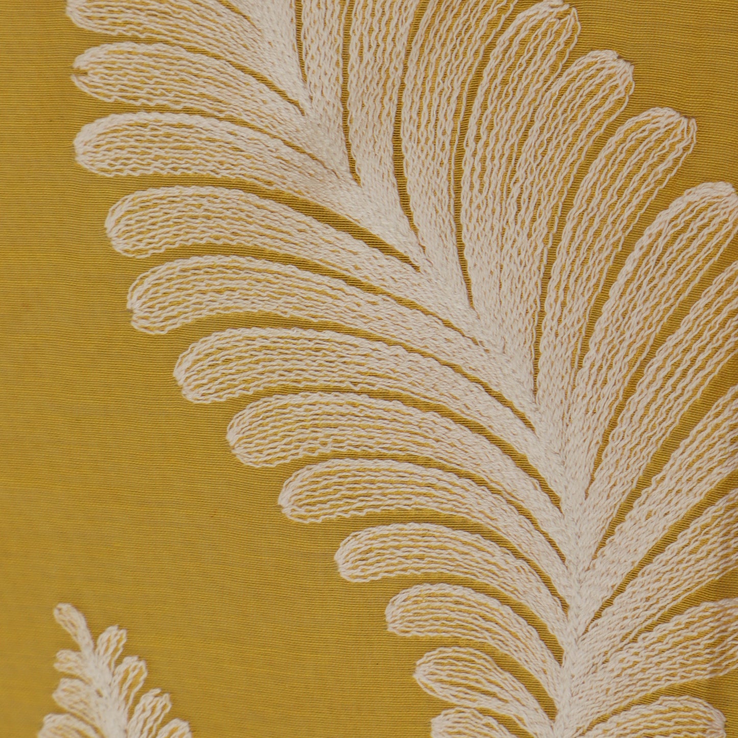 Yellow Color Kora Silk Chanderi Embroidery Fabric