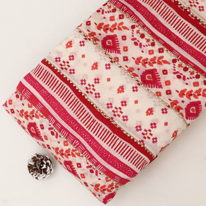 Chanderi Print Gota Work Fabric