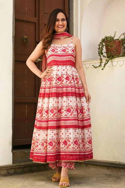 Chanderi Print Gota Work Fabric