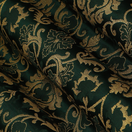 Bottle Green Color Brocade Fabric