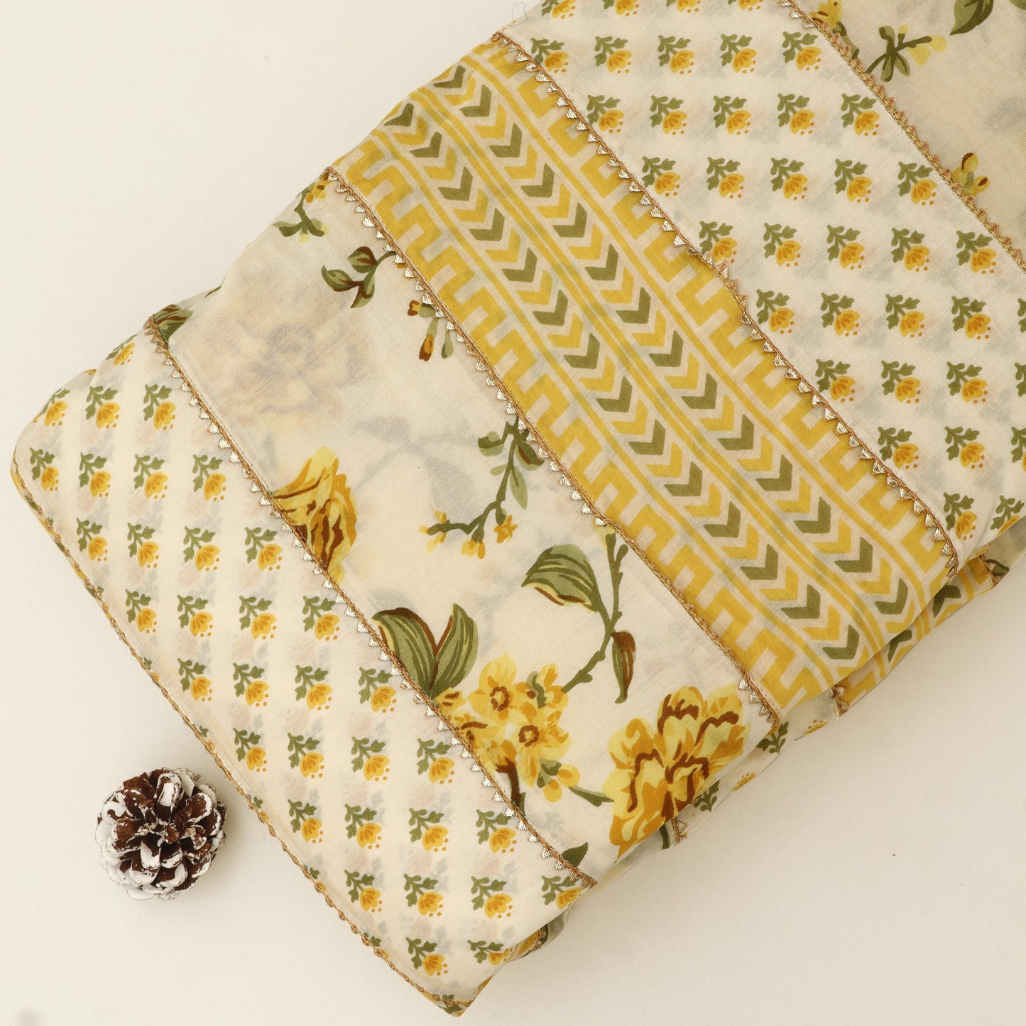 Chanderi Print Gota Work Fabric