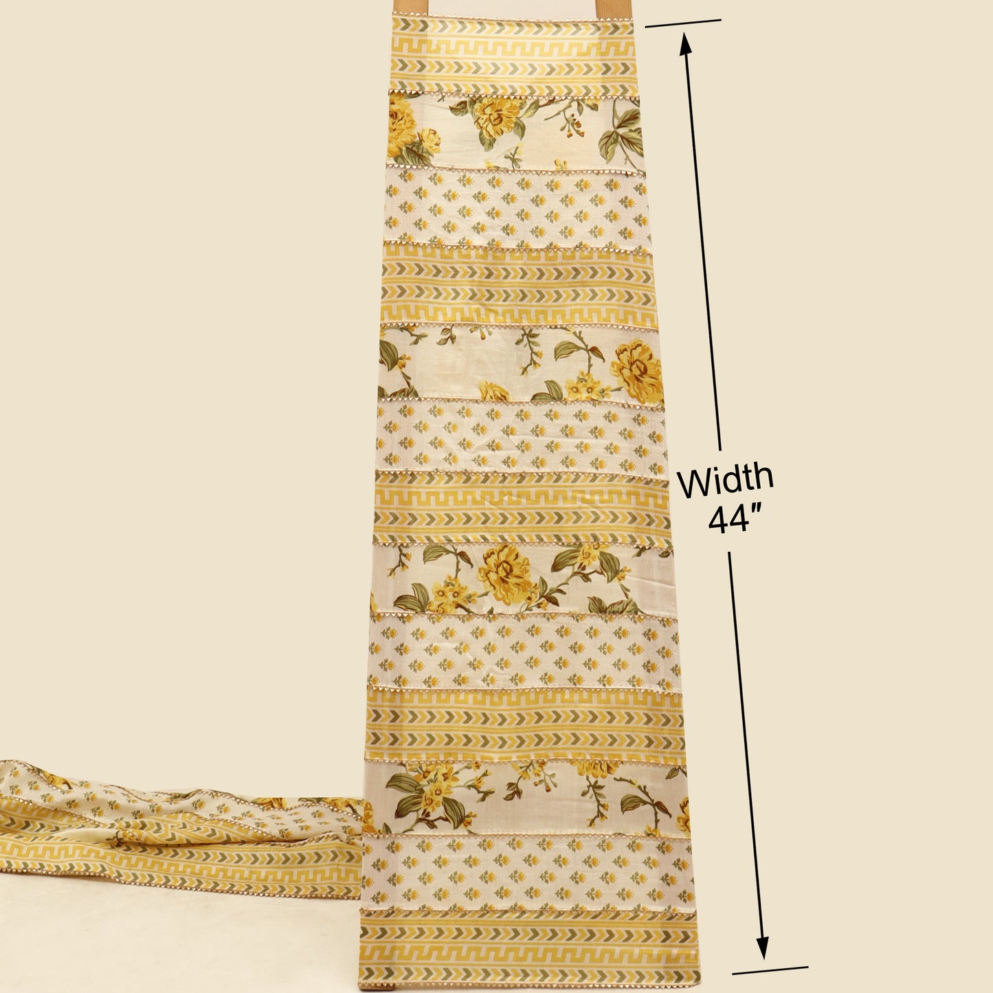 Chanderi Print Gota Work Fabric