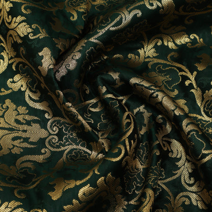 Bottle Green Color Brocade Fabric