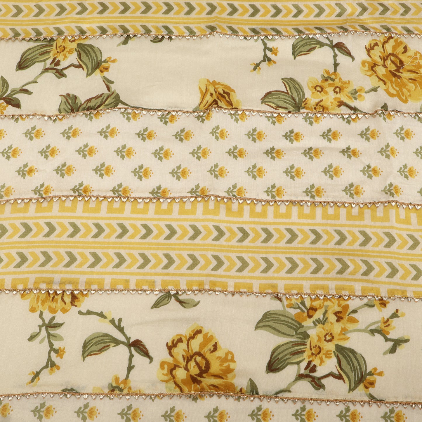 Chanderi Print Gota Work Fabric