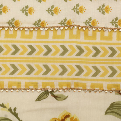 Chanderi Print Gota Work Fabric