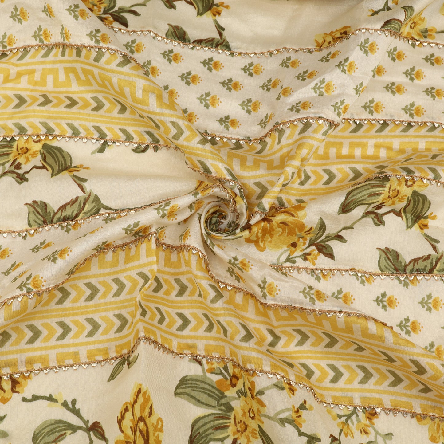 Chanderi Print Gota Work Fabric