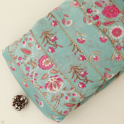 Chanderi Print Gota Work Fabric