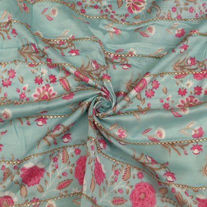 Chanderi Print Gota Work Fabric