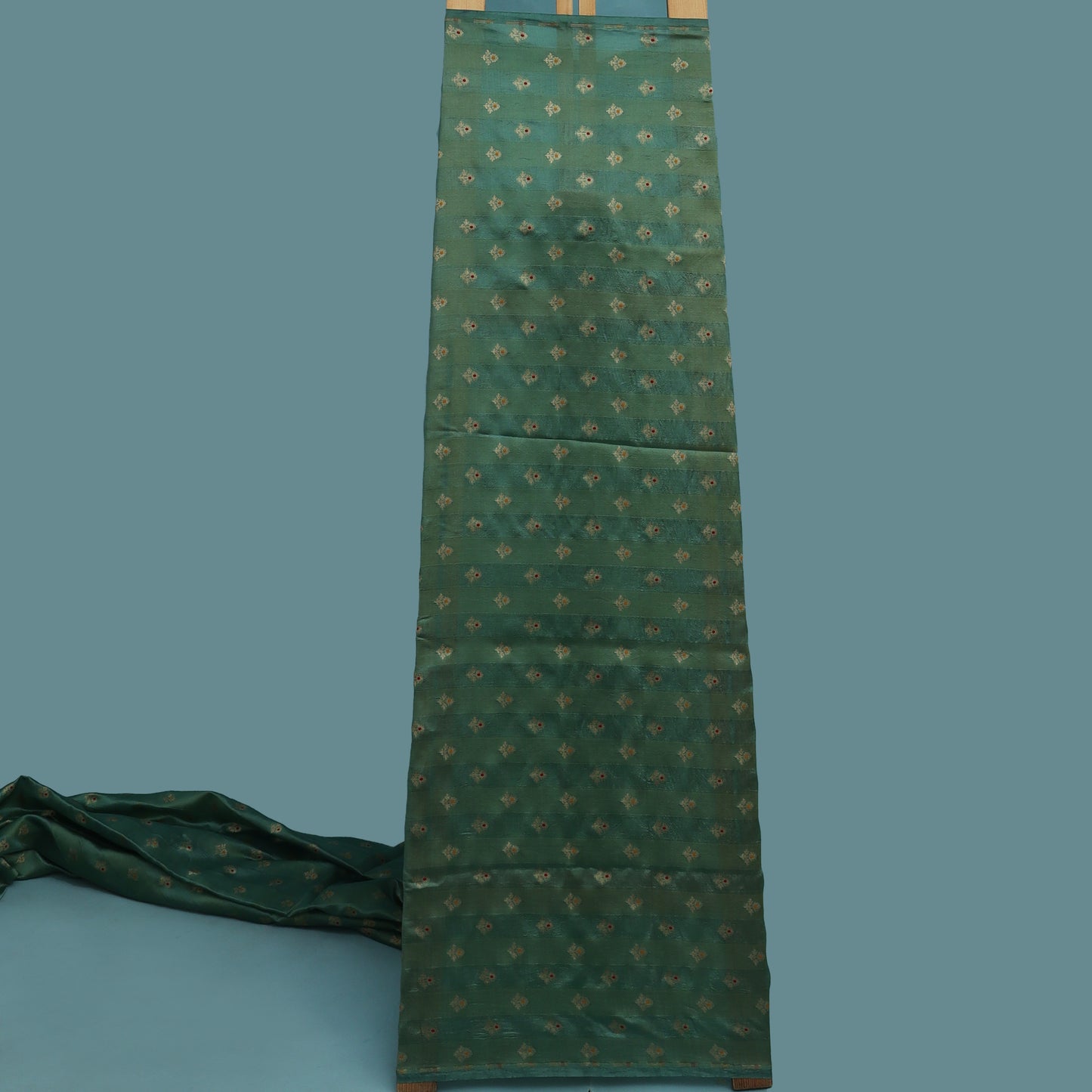 Sea Green Color Brocade Fabric