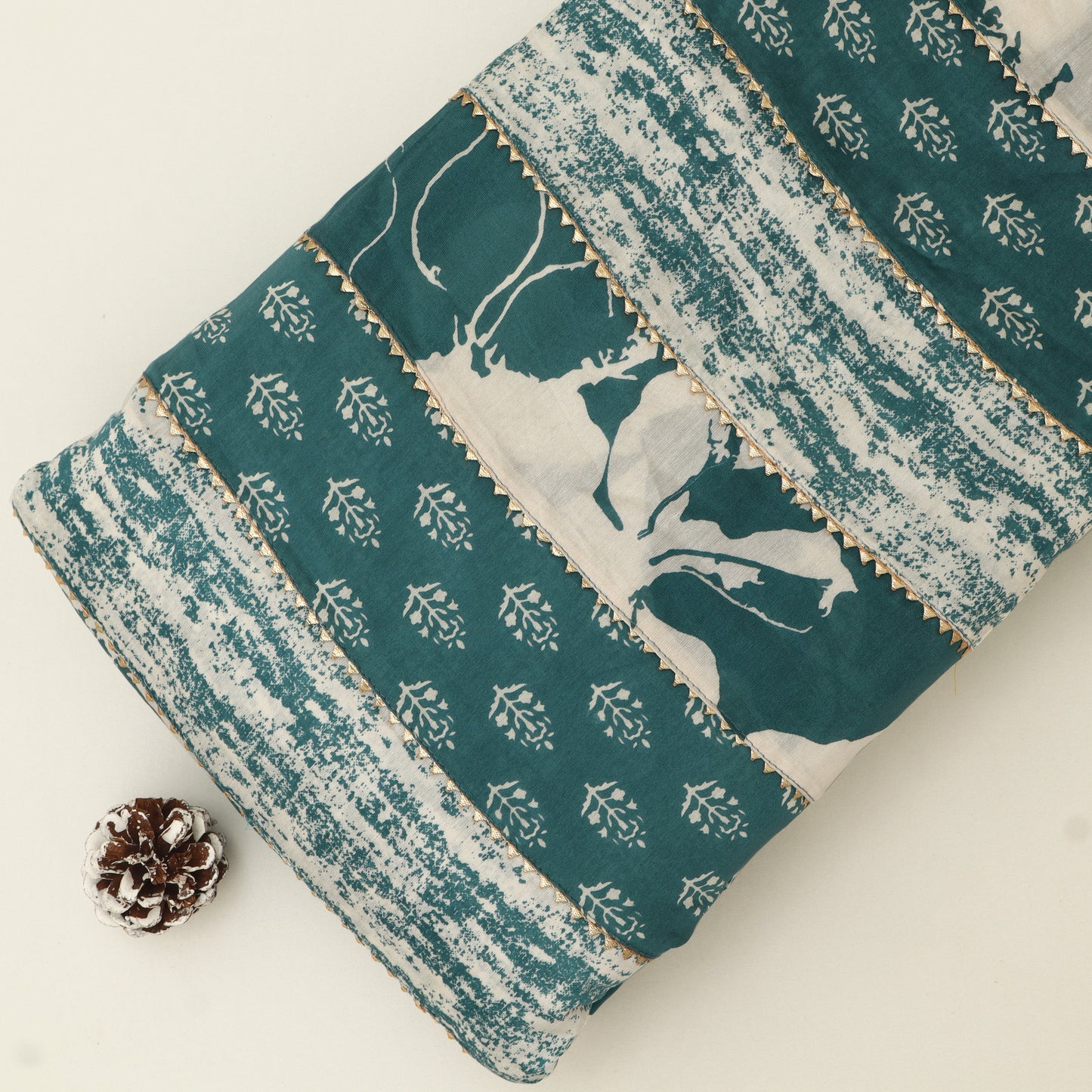 Chanderi Print Gota Work Fabric