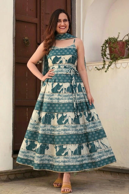 Chanderi Print Gota Work Fabric