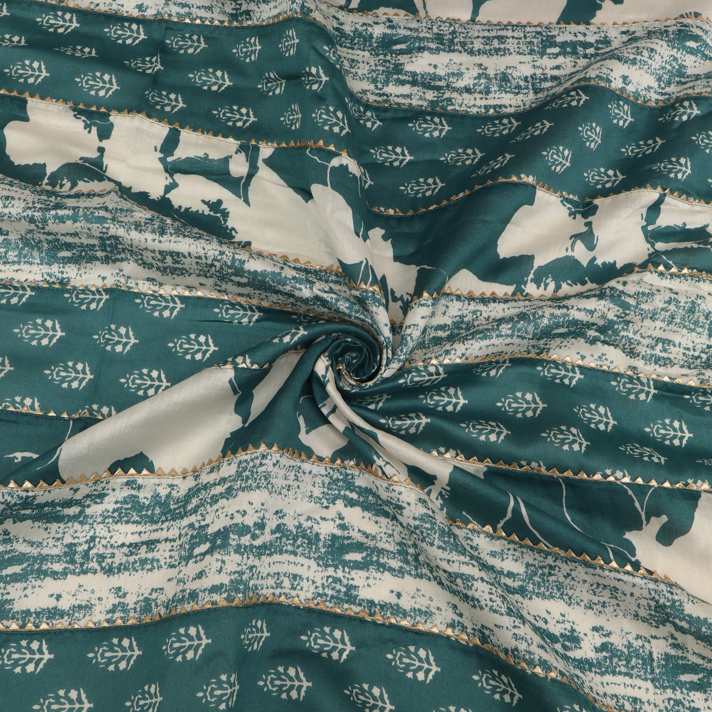 Chanderi Print Gota Work Fabric