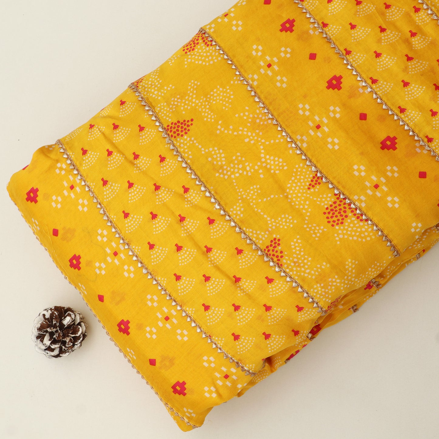 Chanderi Print Gota Work Fabric